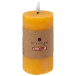 Bougie ronde LED Molia 7x15cm jaune - Atmosphera