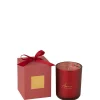 Bougie senteur rouge 10.5x10.5x14 cm