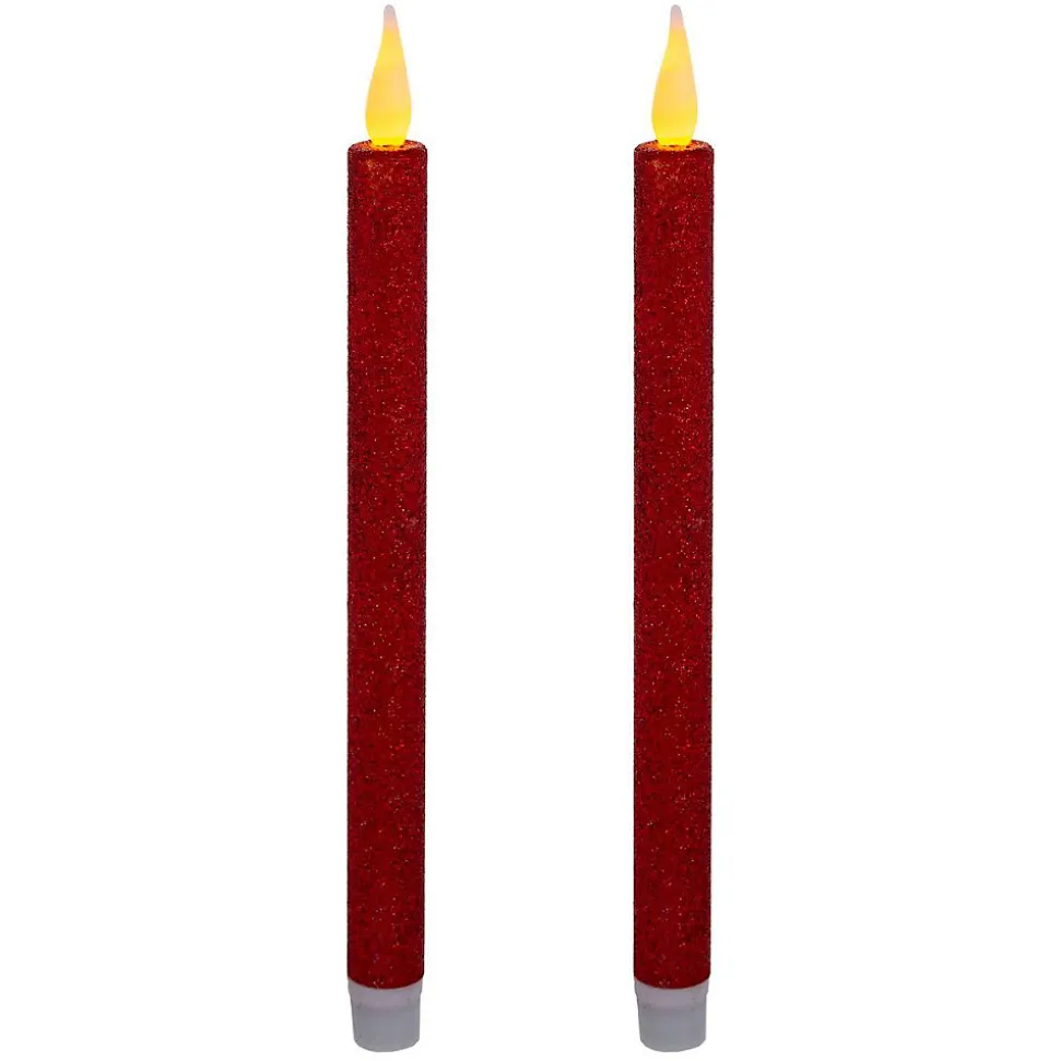 Bougies bâton led colorama de noël lot de 2 - feeric lights & christmas