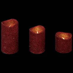 Bougies led "colorama de noël" lot de 3 rouge - feeric lights & christmas