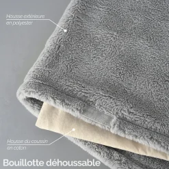 Bouillotte chauffante ou refroidissante 10 x 22 cm déhoussable pour toutes parties du corps - Noir - Vivezen