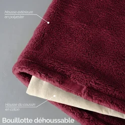Bouillotte chauffante ou refroidissante 10 x 22 cm déhoussable pour toutes parties du corps - Noir - Vivezen