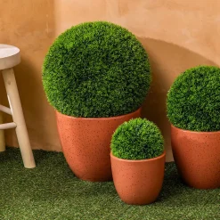 Boule de buis artificiel Carly vert D27cm - Atmosphera