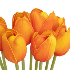 Bouquet 10 tulipes artificielles James orange H48cm - Atmosphera