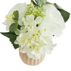 Bouquet artificiel de fleurs blanches en pot 25cm lot de 2