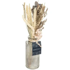Bouquet de fleurs séchées en vase Wonder - Rose clair- Atmosphera