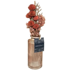 Bouquet de fleurs séchées en vase Wonder - Rouge- Atmosphera