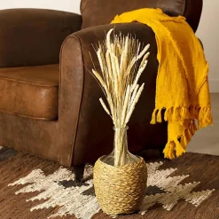 Bouquet fleurs séchées - boîte kraft H60 cm - Beige- Atmosphera