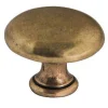 Bouton anglais de diamètre 35mm zamak finition laitonné vieilli - CADAP - 8134/2S