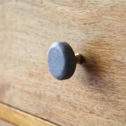 Bouton de meuble arrondi GoodHome Rubian jaune Ø3.5cm x p.2.7cm