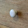 Bouton de meuble arrondi Porcelaine Vras GoodHome blanc Ø3.2cm x P.2.5cm