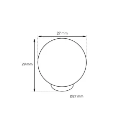 Bouton de meuble arrondi Ferel gris Ø2.7cm x l.2.7cm x h. 2.7cm x p.2.9cm