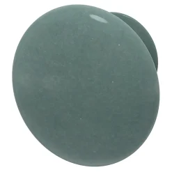 Bouton de meuble arrondi GoodHome Porcelaine Vras aigue marine Ø3.2cm x p.2.5cm