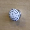 Bouton de meuble arrondi GoodHome Porcelaine Vras blanc Ø4.1cm x p.2.7cm