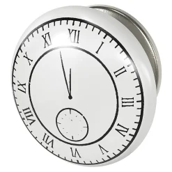Bouton de meuble arrondi GoodHome Porcelaine Vras blanc Ø4.1cm x p.2.7cm