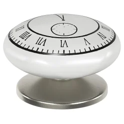 Bouton de meuble arrondi GoodHome Porcelaine Vras blanc Ø4.1cm x p.2.7cm