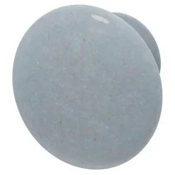 Bouton de meuble arrondi GoodHome Porcelaine Vras gris Ø3.2cm x p.2.5cm