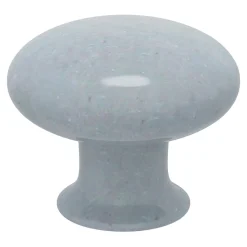 Bouton de meuble arrondi GoodHome Porcelaine Vras gris Ø3.2cm x p.2.5cm
