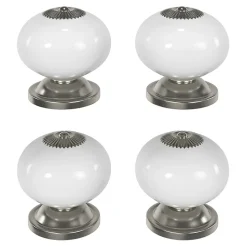Bouton de meuble arrondi Vras blanc ⌀.40mm x L.40mm