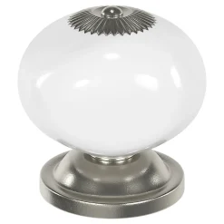 Bouton de meuble arrondi Vras blanc ⌀.40mm x L.40mm