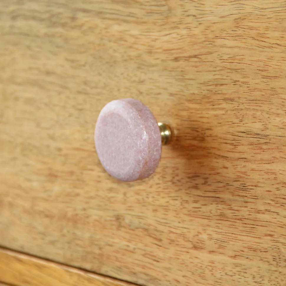 Bouton de meuble arrondi GoodHome Rubian rose Ø3.5cm x l.3.5cm x h.3.5cm x p.2.7cm