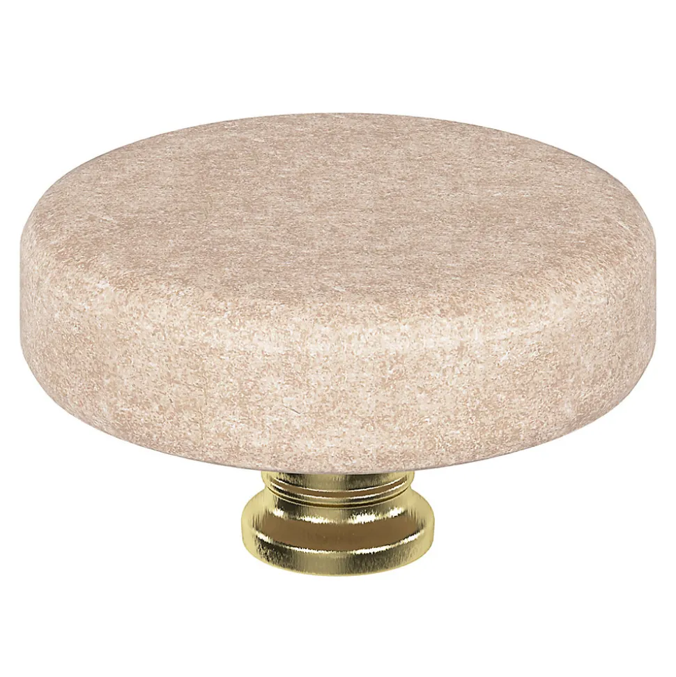 Bouton de meuble arrondi GoodHome Rubian rose Ø3.5cm x l.3.5cm x h.3.5cm x p.2.7cm