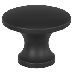 Bouton de meuble arrondi Primel GoodHome mat noir Ø2.9 x l.2,9 mm x h. 2.1 cm