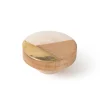 Bouton de meuble bois diamètre 38mm bois-laiton-résine lot de 24 piéces