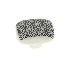 Bouton de meuble carré Beloen gris noir l.4.1cm x h. 4.1cm x p.1.9cm