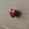 Bouton de meuble cœur enfant Edern rouge l.4.3cm x H.3.8cm x P.2.2cm