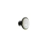 Bouton de meuble en porcelaine blanc craq, /base laiton antique, d 32 mm avec vis incluse