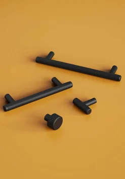 Bouton de meuble en t GoodHome Irus noir Ø4cm x l.1.2cm x h.3.5cm x p.3.5cm