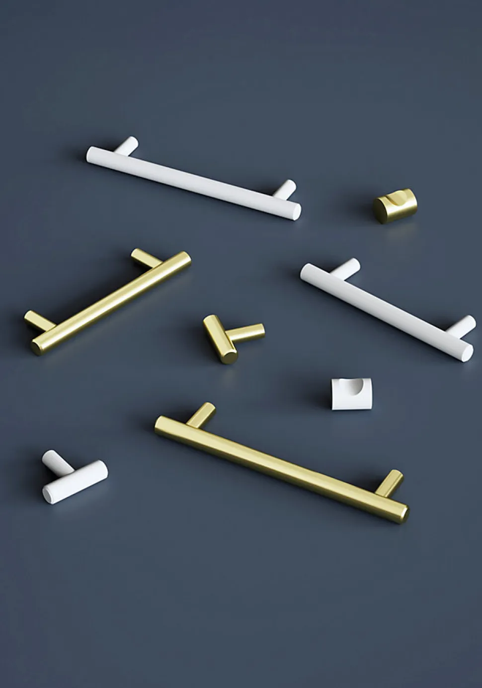 Bouton de meuble en t GoodHome Dizel gris Ø4cm x l.1.2cm x h. 3.5cm