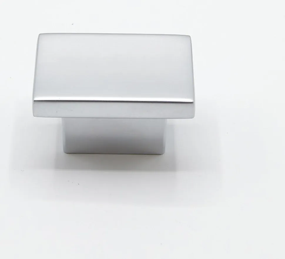 Bouton de meuble en zamac 16X37 mm CHROMÉ MAT