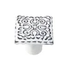 Bouton de meuble fer diamètre 32x32 mm en fer vieilli patiné blanc mat lot de 24 piéces