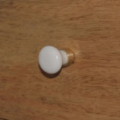 Bouton de meuble GoodHome Porcelaine Vras or Ø2.9cm x l.2.9cm x h. 2.9cm x p.3.2cm