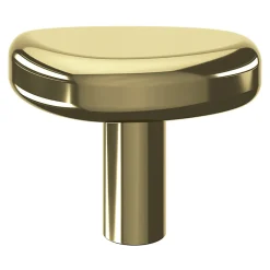 Bouton de meuble GoodHome Armel doré brillant Ø4cm x l.2.1cm x h. 3cm x p.3cm