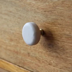 Bouton de meuble GoodHome Rubian blanc Ø3.5cm x l.3.5cm x h.3.5cm x p.2.7cm
