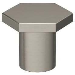 Bouton de meuble Keri GoodHome effet nickel Ø2.4cm x H.2.1cm