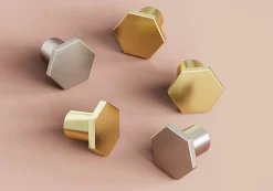 Bouton de meuble Keri GoodHome effet nickel Ø2.4cm x H.2.1cm