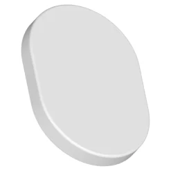 Bouton de meuble ovale en aluminium blanc mat Ø3,3 cm GoodHome Minzh