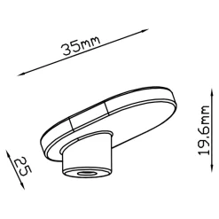 Bouton de meuble ovale en aluminium blanc mat Ø3,3 cm GoodHome Minzh