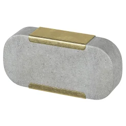 Bouton de meuble ovale GoodHome Rubian gris 5.3cm x h.2.6cm x p.2.3cm