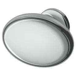 Bouton de meuble ovale Ruis GoodHome effet chromé Ø3.5cm x l.2.3cm x H.2.6cm