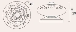 Bouton de meuble porcelaine diamètre 40 mm ceramique appliqué en argent lot de 24 piéces
