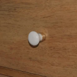 Bouton de meuble Porcelaine Vras GoodHome blanc Ø2.4 x l.24 mm x h. 2.4 cm
