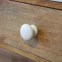 Bouton de meuble rond Belz blanc GoodHome Ø2,5 x P.2,1 cm