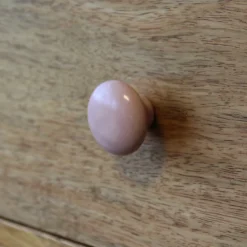 Bouton de meuble rond porcelaine rose GoodHome Ø3,2 x P.2,5 cm