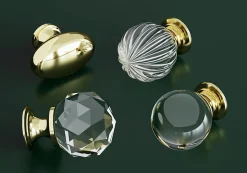 Bouton de meuble Ruis GoodHome effet or Ø3.2cm x H.4.3cm