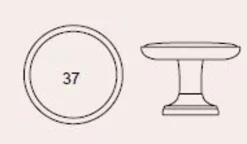 Bouton de meuble zamac diamètre métal 37 mm oxydé decapé-peau synth blanclot de 12 piéces